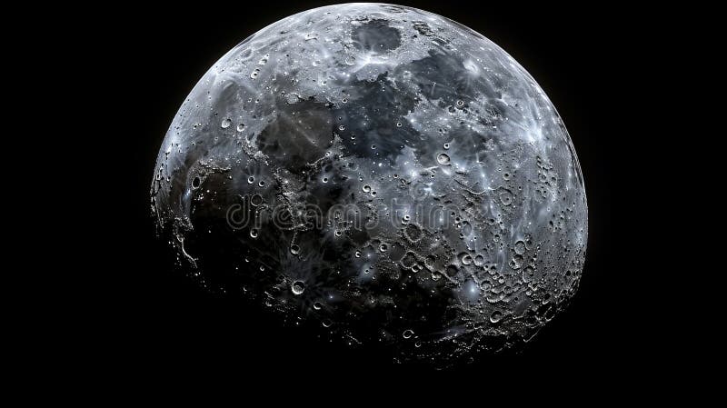 Close-up of the Moon S Surface Showing Craters and Maria. Stock Photo ...
