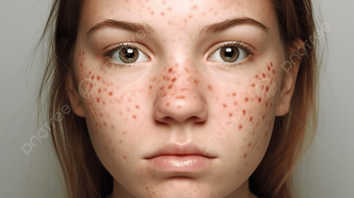 An Image Of A Girl With Spots On Her Face Background, Pictures Of ...
